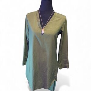 Olive Green V-Neck Tunic